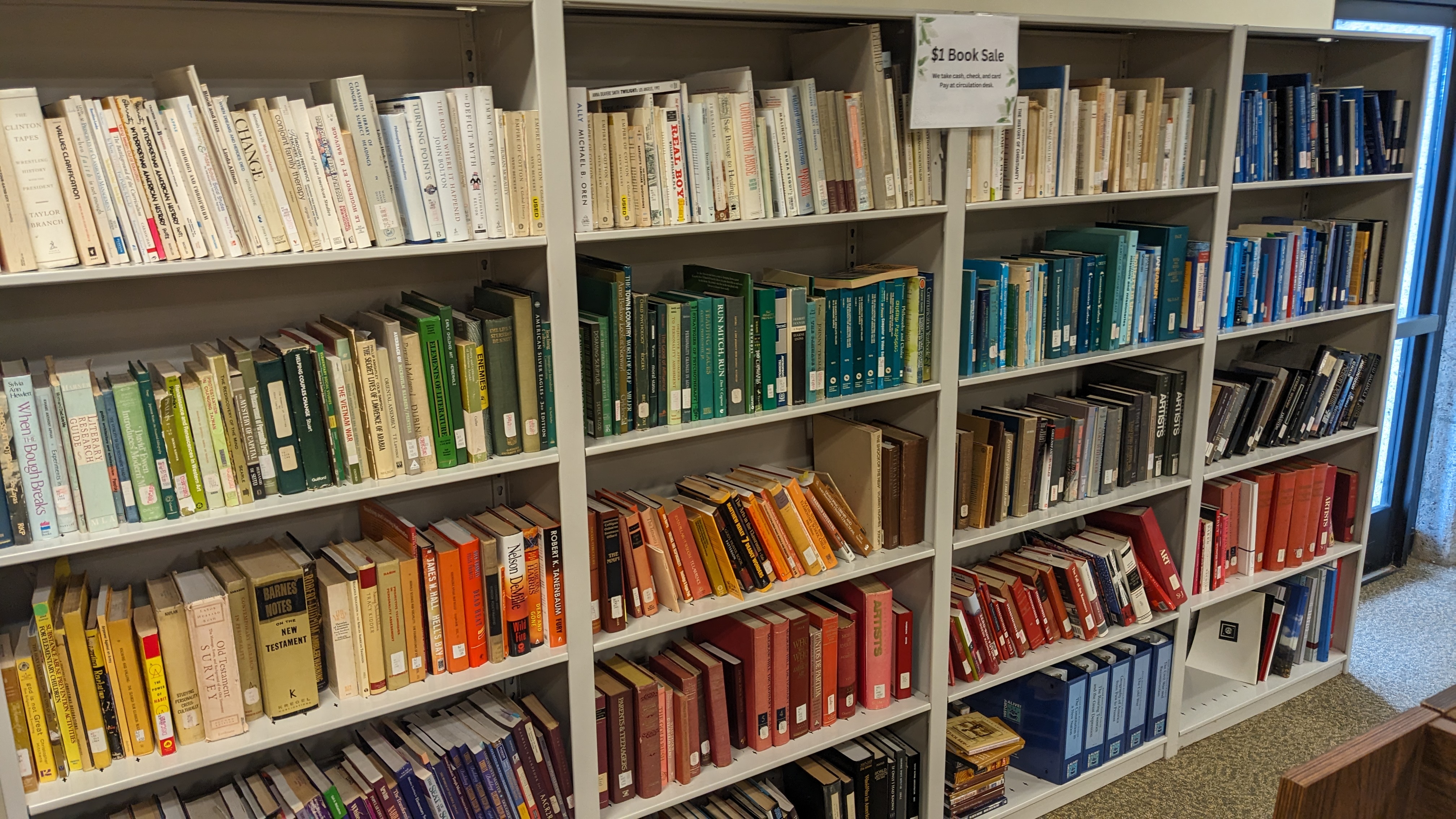 Book sale shelves