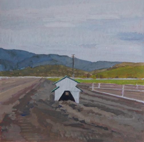 Nina Warner's "Salinas Pump House" (gouache on archival board)